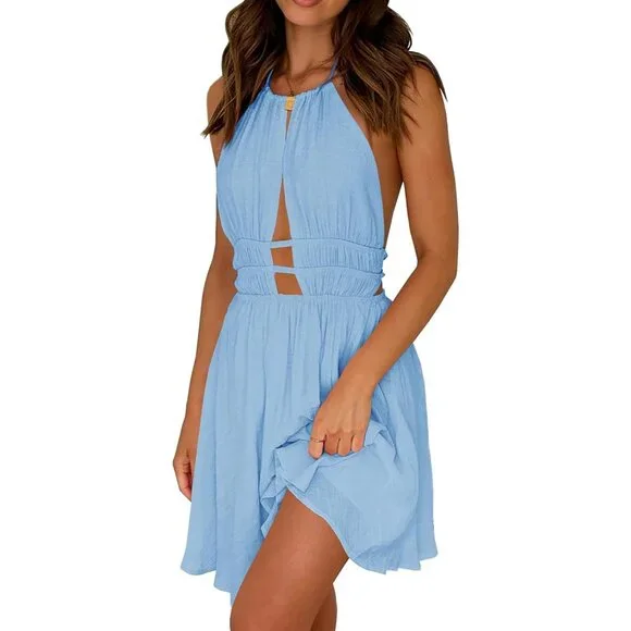 chinese dress ladies PRETTYGARDEN Women's Summer Strapless Tube Mini Dress Off Shoulder Smo main image 1